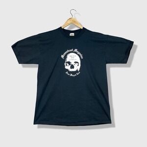 Anvil Vans Warped Tour 2002 T-Shirt Mens L Black Skull Meanstreet Magazine Goth